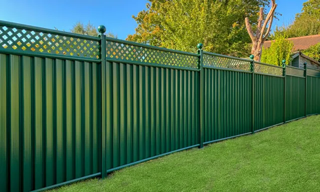 Green ColourFence steel garden fencing