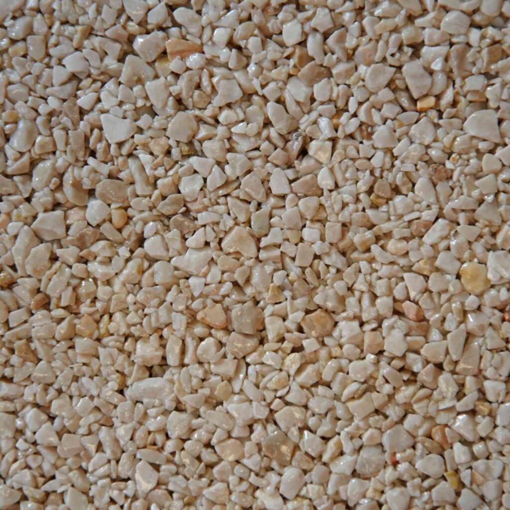 Mirage resin bound aggregate colour for driveways, patios and pathways. Premium resin bound surfacing by Kola Construction, serving Dorset, Bournemouth, Poole and London.